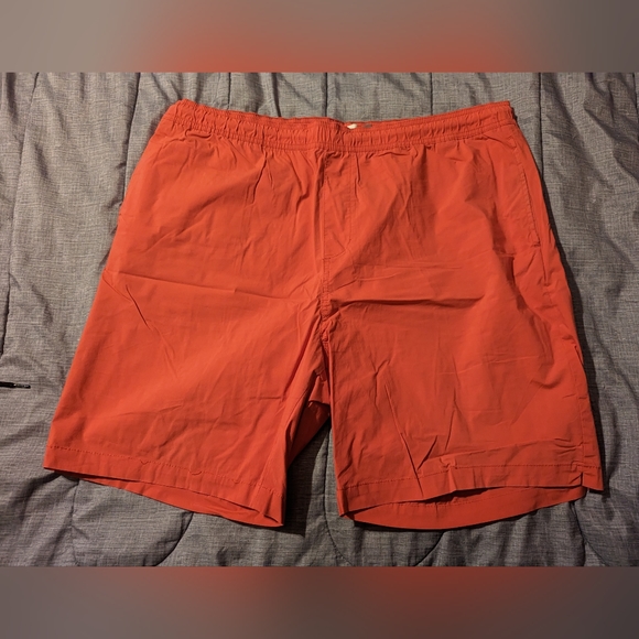 Mens XL Jogger Shorts Berry Red 8" In-Seam Pull-On Twill Shorts Pool Side - Picture 1 of 3